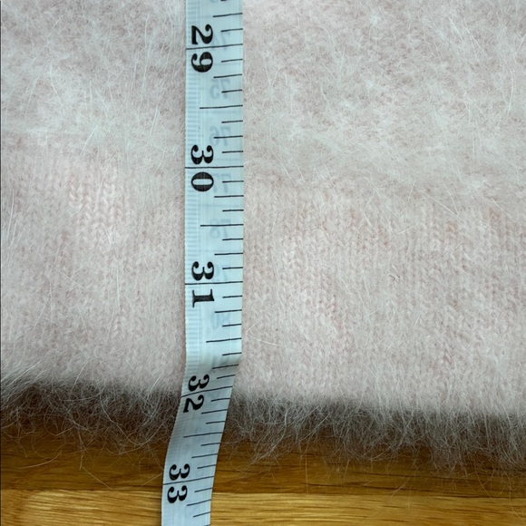 Lee Sands Long Cardigan Jacket Rabbit Angora Hair Blend Very Light Pink Size OS - Picture 14 of 16
